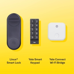 Zestaw Yale Linus Black + Smart Keypad + Connect Wi-Fi Bridge_dombezpieczny.com.pl